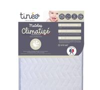 Matelas Climatisé TINEO 60x120x10cm - Matelas Bébé - Climatisé - 1 Face Été - 1 Face Hiver - Sans Traitement - Fabriqué En France