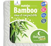 Matelas bébé bamboo déhoussable blanc 60X120