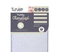 TINÉO - Matelas Climatisé 70x140x10cm - Matelas Bébé - Climatisé - 1 Face Été - 1 Face Hiver - Sans Traitement - Densité 20 kg/m3 - Polyester - Fabriqué en France