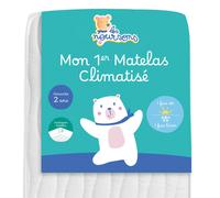 LES NOURSONS - Matelas Bébé Climatisé - 70x140 cm - 1 face Été fraîche / 1 face Hiver ouatinée - Oeko Tex® - Fabrication Française
