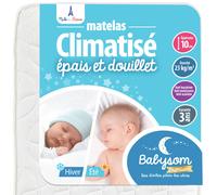 Matelas bébé climatisé réversible anti-acarien blanc 70X140