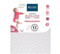 Matelas Bébé Évolutif - CANDIDE - 60x120x12cm - Hypoallergénique - Fabriqué En France - Garantie 5 Ans