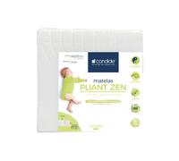 Matelas Bébé Pliant 2 Parties Zen Déhoussable Blanc 60X120