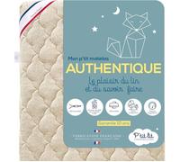 Matelas Bébé P'tit Lit - Authentique - Lin d'origine végétale - Réversible - Sans traitement chimique