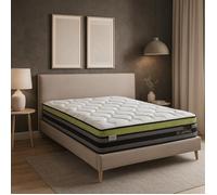 Matelas Biconfort 140x190 | Indépendance Couchage : 2 Types de Conforts | Épaisseur 32 cm | Mémoire de Forme et Ressorts Ensachés