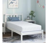 vidaXL Matelas Tissu jacquard Blanc et Bleu Mousse à mémoire et gel