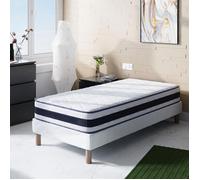Matelas BLUE MEMORY 90x200 cm Hauteur 22 cm Mousse à mémoire de forme Technologie 3D Hypoallergénique Confort équilibré