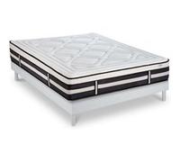 Matelas Calliope Mousse Accueil Mémoire de forme et sommier kit bois blanc - 140 x 190 cm G