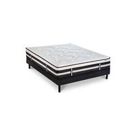 Matelas Calliope Mousse Accueil Mémoire de forme et sommier kit bois noir - 140 x 190 cm