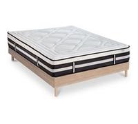 Matelas Calliope Mousse Haute densité Accueil Mémoire de forme et sommier kit bois - 160 x 200 cm G