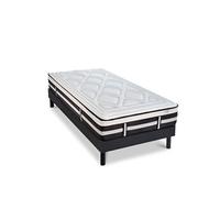 Matelas Calliope Mousse Haute densité Accueil Mémoire de forme et sommier kit bois noir - 90 x190 cm