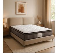 Matelas Céleste by Sampur 180x200 | Mémoire de Forme & Ressorts Ensachés | Épaisseur 28 cm | Surmatelas Amovible | Haut de Gamme