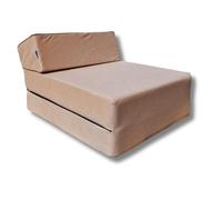 Matelas chauffeuse lit fauteuil futon pliable pliant 160x60x12 cm - NATALIA SPZOO - Beige