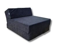 Natalia Spzoo Polyuréthane Matelas de Jeunesse lit Fauteuil futon Pliable Pliant Choix des Couleurs - Longueur 160 cm (Noir)