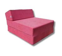 Natalia Spzoo Matelas de Jeunesse lit Fauteuil futon Pliable Pliant Choix des Couleurs - Longueur 160 cm (Rose)