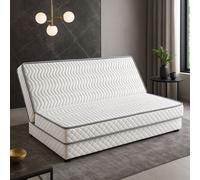 Matelas Ferme Pour tous Clic Clac 140x200 x 15 cm - Découpe Assise 70 cm - 5 zones de Confort - Noyau Poli Lattex HR Dernière Génération - Très