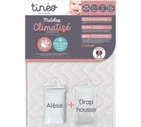 Matelas climatisé TINEO 60x120 cm + drap housse + alese (lot)