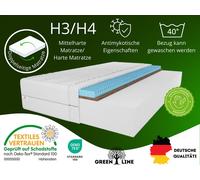 Matelas coco Twist avec couche de massage, 200X200 cm, Matelas hauteur env. 15 cm degré de dureté H3/H4, Couleur : Aloe Vera, Mousse très flexible y compris housse