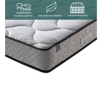 SAMPUR Matelas Cosmos by Epaisseur 22 cm | Bi-Techno : Mémoire de Forme 50kg/m3 & Ressorts ensachés 19cm | Mousse HR+ Pro Suit® | Indépendance de Couchage Optimal (90 x 190 cm)