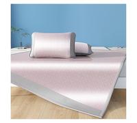 Matelas Couchage D'été Ultra-doux Avec 2 Taies D'oreiller, Tissu Rafraîchissant Ice-Vine Et Sangles Antidérapantes For Adultes, Literie Respirante Indispensable For Les Nuits Chaudes(rose,150*200cm)