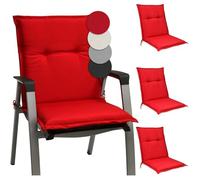 Matelas Coussin Chaise Bas Dossier Rouge - Beautissu Base NL - 100x50x6cm - Extérieur