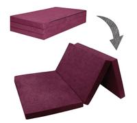 Matelas d'appoint pliant - FORTISLINE - 2 places - Violet - Prune - Confort ferme