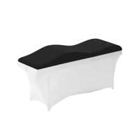 Matelas de beauté en forme de vague Matelas de lit à cils incurvés Surmatelas de lit à cils de beauté à jambes relevables pour la relaxation par le massage(Black)