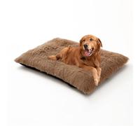 Matelas de cage épais pour chien de grande taille, coussin anti-anxiété avec fond antidérapant, lavable et amovible pour animaux de compagnie et chaud (140 x 110 x 12 cm, kaki)