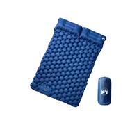 vidaXL Matelas de Camping Autogonflant avec Oreillers 2 Personnes, Coussin d'Air, Tapis de Couchage pour Tente Randonnée Voyage, Bleu Marine Bleu G