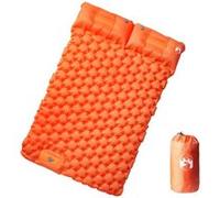 Matelas de camping autogonflant et oreillers 2 personnes orange