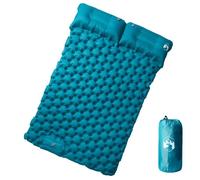 Matelas de camping autogonflant avec oreillers 2 personnes bleu Noir G
