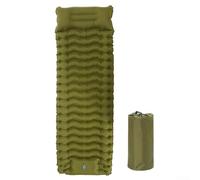 Matelas de camping gonflable avec pompe à pied intégrée, polyester pongé durable, 200 x 70 x 10 cm, tapis de couchage compact pour l'extérieur pour la randonnée et la randonnée, vert