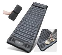 Matelas de camping, matelas autogonflant de 14 cm d'épaisseur pour l'extérieur avec pompe à pied, matelas pneumatique imperméable et durable pour la randonnée et le sac à dos