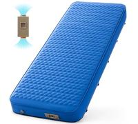 Matelas de couchage auto-gonflant bleu avec pompe électrique 10,2 cm | Matelas de couchage en mousse à mémoire de forme pour camping toutes saisons Taille unique Portable Automatique Matelas de