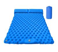 Matelas de couchage double - Matelas gonflable avec oreiller, équipement de randonnée portable, matelas gonflable de camping pour tente extérieure, trekking, randonnée, voyage, coussin isolé pour deux