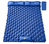Matelas de couchage double ultra léger de 10,2 cm extra épais auto-gonflant pour 2 personnes avec oreiller, pompe à pied intégrée, tapis de camping portable pour randonnée, voyage, tente, camping