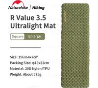 Matelas de couchage gonflable ultra-léger, isolation R35, camping d'hiver, carré-vert-agrandir