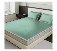 Matelas De Couchage Rafraîchissant en Bambou avec 2 Taies d'oreiller, Maille Respirante 5D, Lavable en Machine Et Pliable, Idéal for L'été À La Maison Ou en Voyage(Green,180 * 200cm)