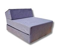 Matelas de jeunesse lit fauteuil futon pliable pliant - NATALIA SPZOO - gris - Mousse - Ferme - 1 place