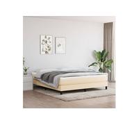 Matelas de Lit à Ressorts Ensachés Crème 160x200x20 cm Tissu Double vidaXL