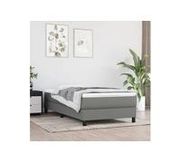 vidaXL Matelas de lit à ressorts ensachés Gris foncé 90x190x20cm Tissu