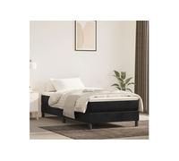 Matelas de lit à ressorts ensachés noir 80x220x20 cm velours, matelas, matelas de lit, matelas à sommier tapissier, 4016596