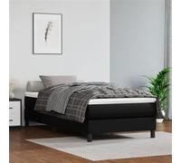 vidaXL Matelas de lit à ressorts ensachés Noir 90x190x20 cm Similicuir