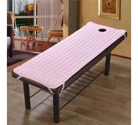 matelas de lit de massage Ensemble de lit massage SPA avec trous for table salon beauté, drap, matelas, plusieurs tailles(Pink,185x70cm)