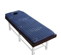 Matelas De Lit De Salon De Beauté Avec Trou De Respiration Pour Le Visage, Surmatelas De Table De Massage En Mousse À Mémoire De Forme, Housse De Table De Massage Antidérapante(Blue,Trapezoidal head 7