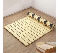 Matelas de lit Double Respirant et résistant à l'humidité, 190 x 199 cm, Pliable et Robuste, avec ossature Rigide, en Bois, pour lit King-Size et Queen-Size, futon Japonais