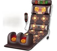 Matelas de massage complet du corps - Tapis chauffant et de massage 3 en 1 avec oreillers réglables et coussins chauffants pour thérapie Shiatsu du cou et du dos pour la maison ou le bureau
