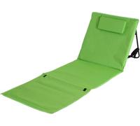 Matelas de plage pliable avec dossier et coussin pour la tête - chaise longue de plage robuste et pliable en plusieurs couleurs. Couleur:vert