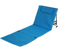 Matelas de plage pliable avec dossier et coussin pour la tête - chaise longue de plage robuste et pliable en plusieurs couleurs. Couleur:bleu