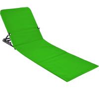 Matelas de plage pliable avec dossier réglable - vert - Matelas de plage pliable avec sangle - Chaise longue de jardin - Matelas de plage pour camping pique-nique